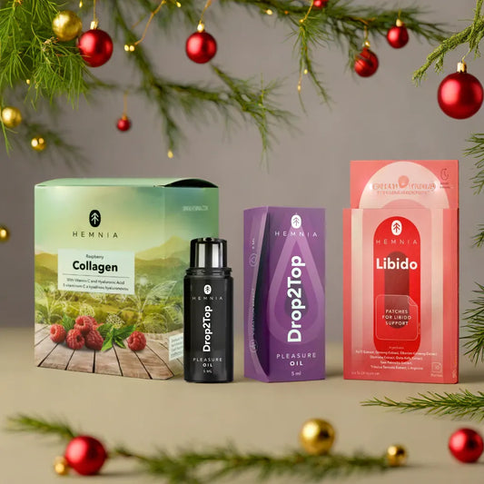 3-Set for HER or HIM: Collagen, Drop2Top Drops and Libido Patches