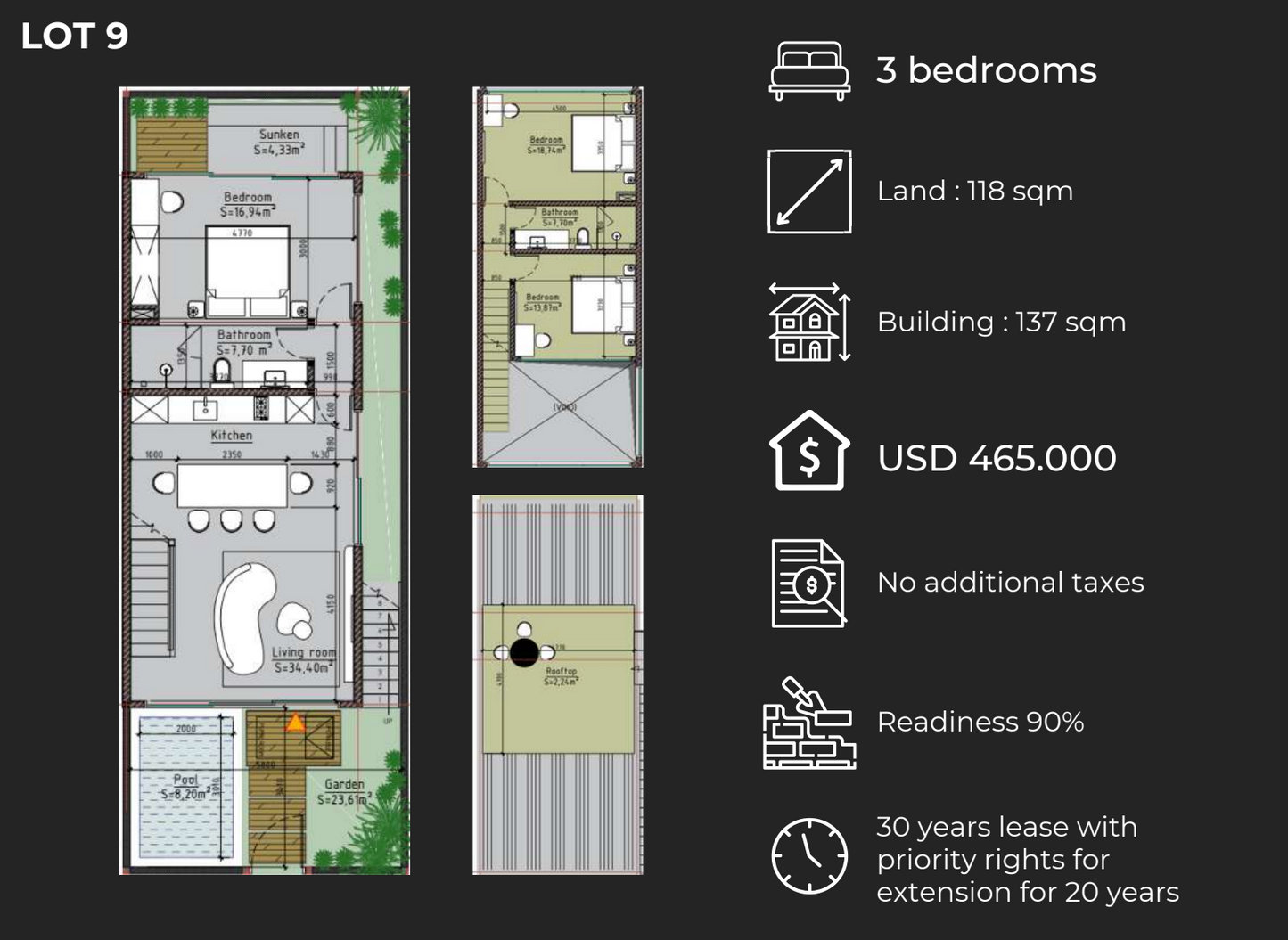 2BR Batu Bolong Villa Near Ocean (Canggu)