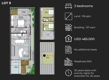 2BR Batu Bolong Villa Near Ocean (Canggu)