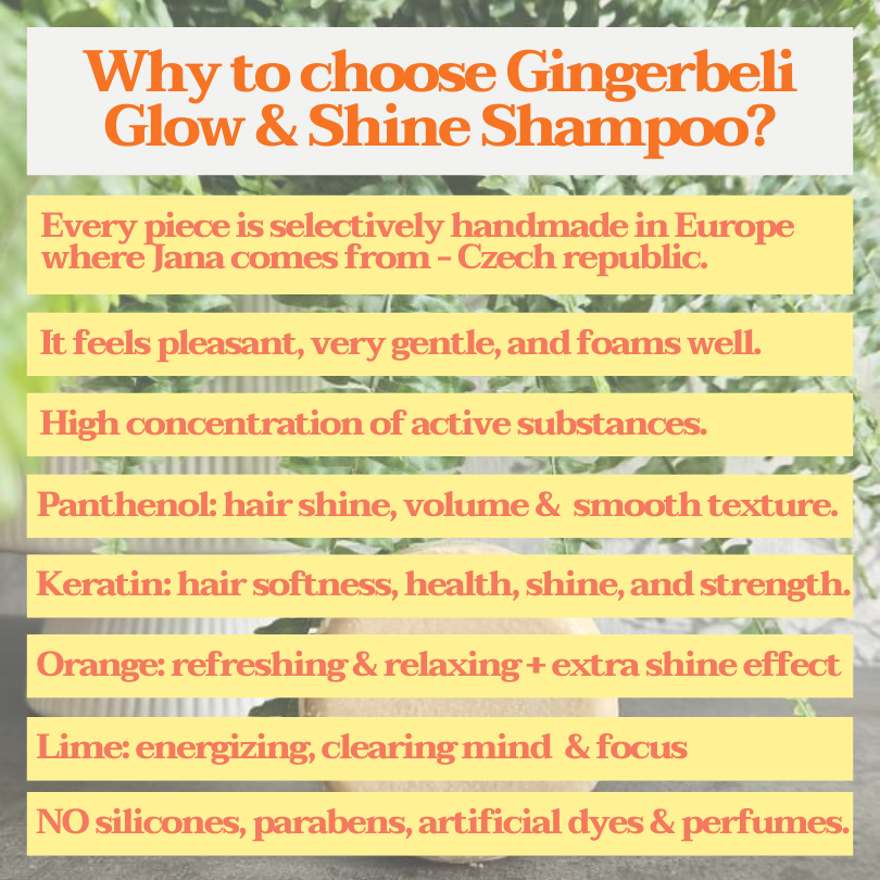Gingerbeli Gloss & Shine Shampoo Bar | Handmade | Keratin, Orange & Lime