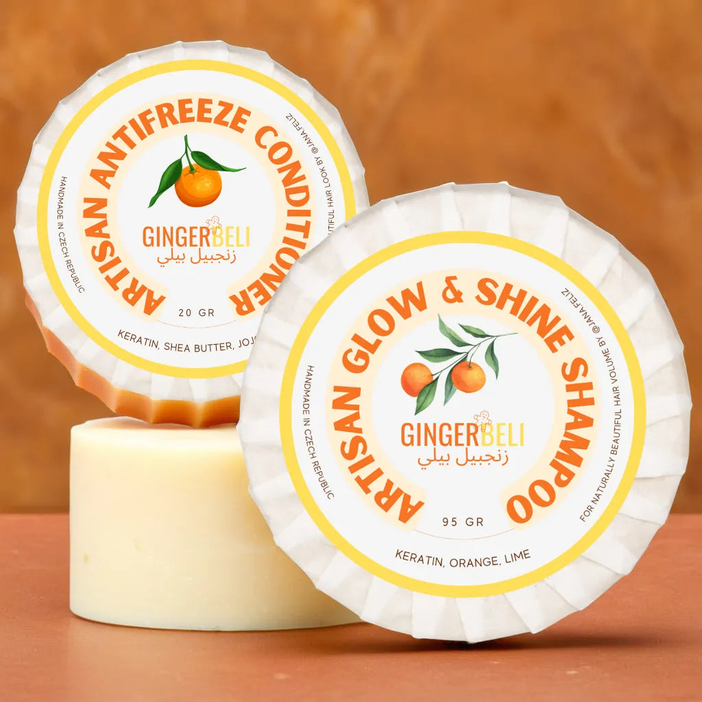 Pack of 2: Gingerbeli Natural Shampoo Shine & Conditioner | Handmade & Sustainable